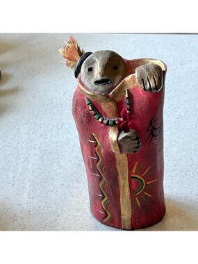 Signed Judy Peele Lazarts Tribal People Ltd. Ed. Figurine 3434/7500 Ceramic 7"T